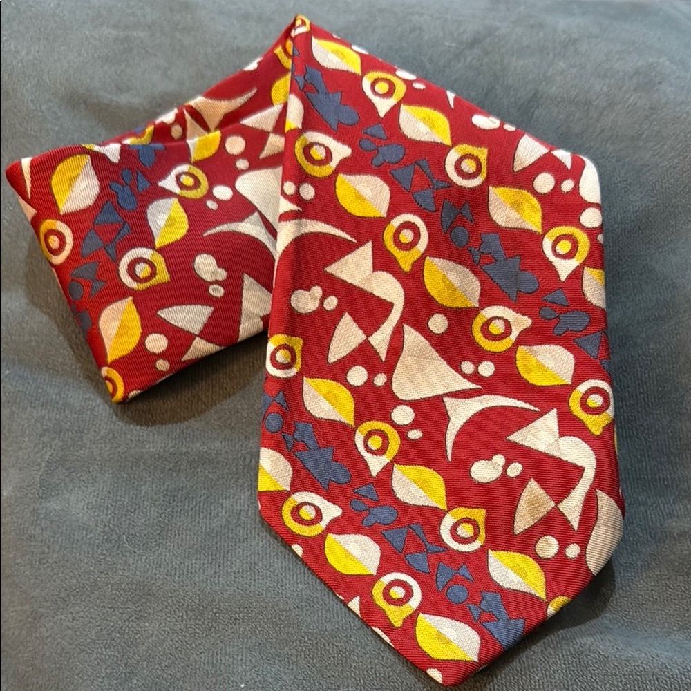 Vintage Groovy Wemlon by Wembley Red Patterned Tie